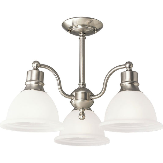 PROGRESS LIGHTING P3663-09 Brushed Nickel Madison Collection Three-Light 20-3/4" Close-to-Ceiling