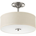 PROGRESS LIGHTING P3683-0930K9 Brushed Nickel Inspire Collection One-Light 13" LED Semi-Flush Mount