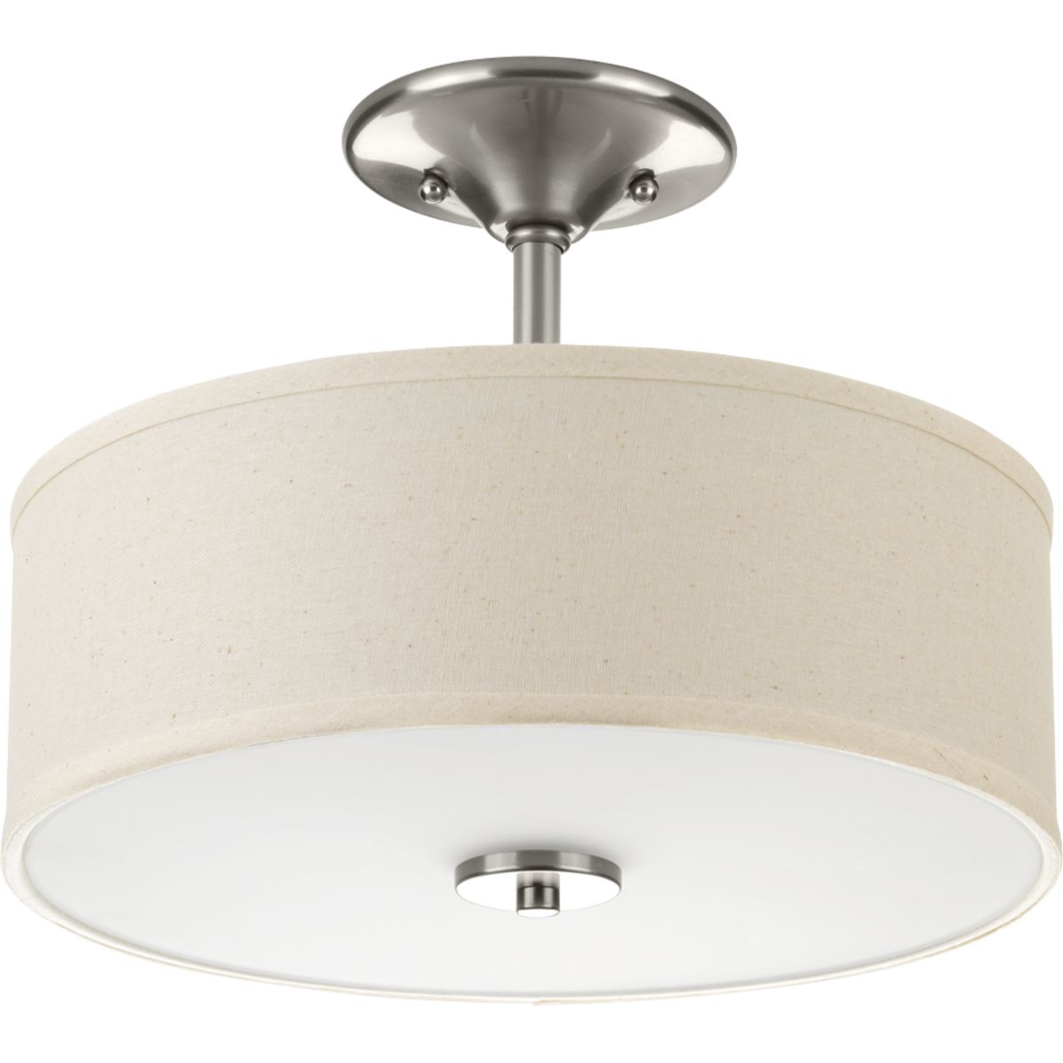 PROGRESS LIGHTING P3683-0930K9 Brushed Nickel Inspire Collection One-Light 13" LED Semi-Flush Mount