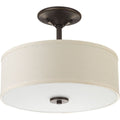 PROGRESS LIGHTING P3683-2030K9 Antique Bronze Inspire Collection One-Light 13" LED Semi-Flush Mount
