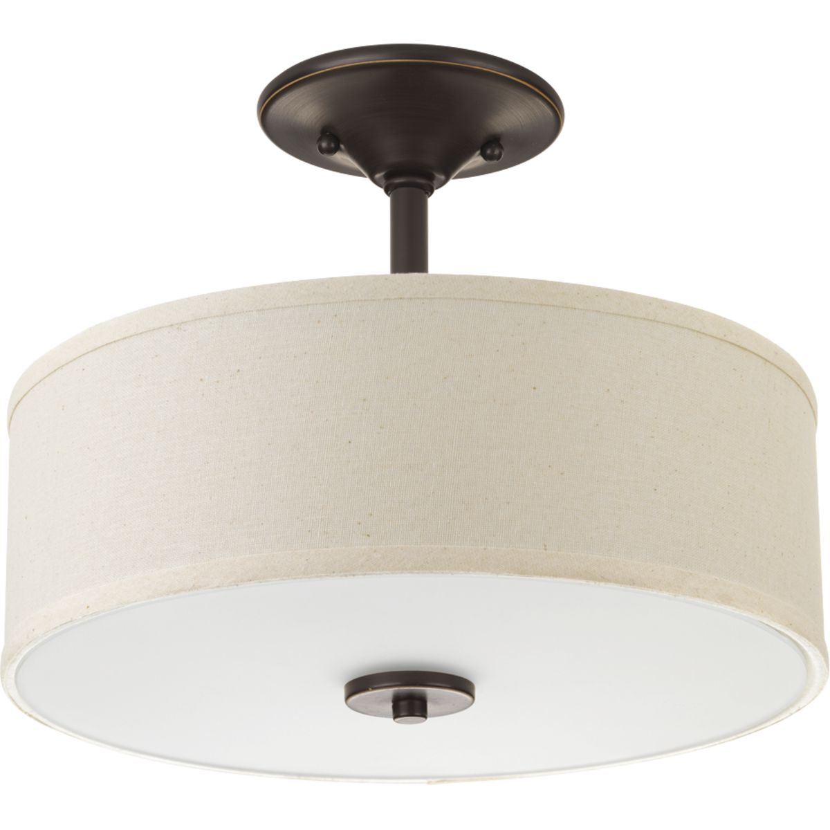 PROGRESS LIGHTING P3683-2030K9 Antique Bronze Inspire Collection One-Light 13" LED Semi-Flush Mount