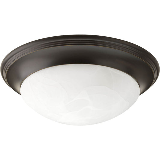 PROGRESS LIGHTING P3688-20 Antique Bronze One-Light Alabaster Glass 11-1/2" Close-to-Ceiling
