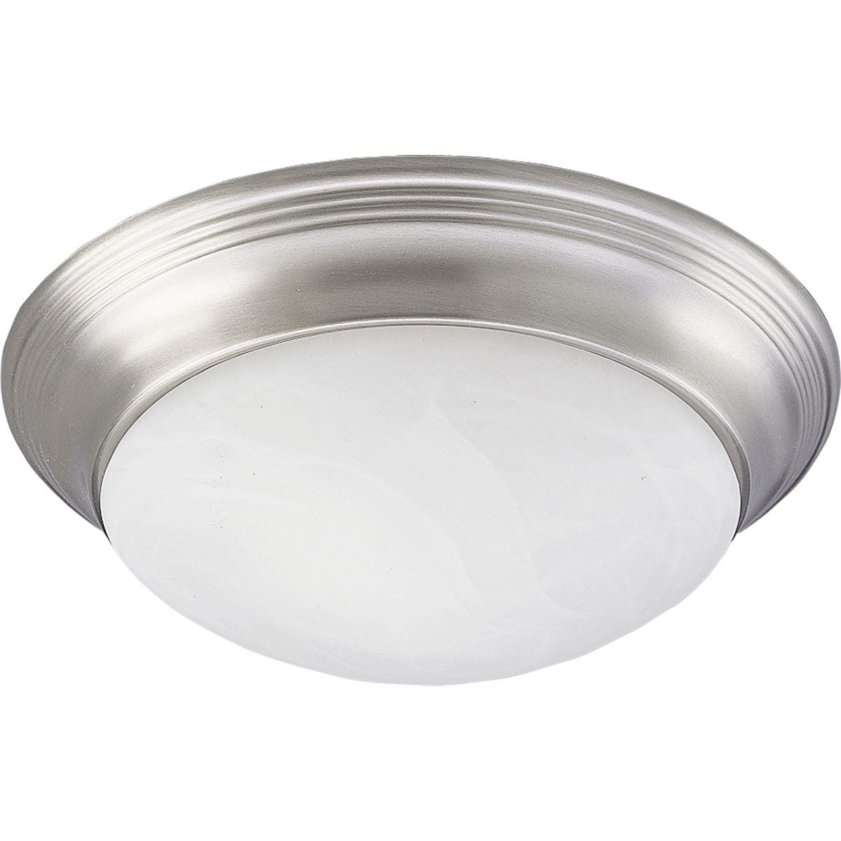 PROGRESS LIGHTING P3689-09 Brushed Nickel Two-Light Alabaster Glass 14" Close-to-Ceiling