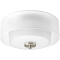 PROGRESS LIGHTING P3693-09 Brushed Nickel Invite Collection Two-Light 12" Flush Mount