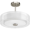 PROGRESS LIGHTING P3694-09 Brushed Nickel Invite Collection Three-Light 15" Semi-Flush Convertible