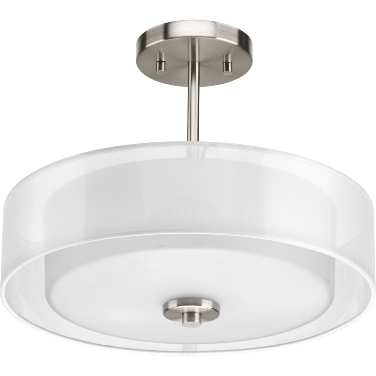 PROGRESS LIGHTING P3694-09 Brushed Nickel Invite Collection Three-Light 15" Semi-Flush Convertible