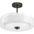 PROGRESS LIGHTING P3694-20 Antique Bronze Invite Collection Three-Light 15" Semi-Flush Convertible