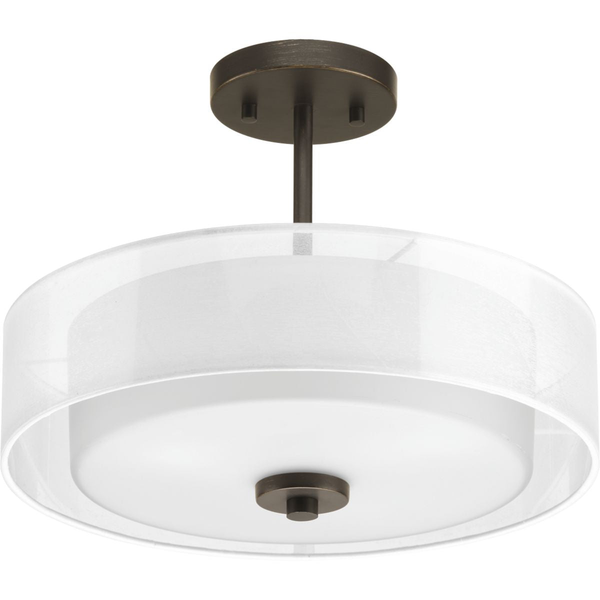 PROGRESS LIGHTING P3694-20 Antique Bronze Invite Collection Three-Light 15" Semi-Flush Convertible