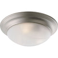 PROGRESS LIGHTING P3697-09 Brushed Nickel Three-Light Alabaster Glass 16-5/8" Close-to-Ceiling