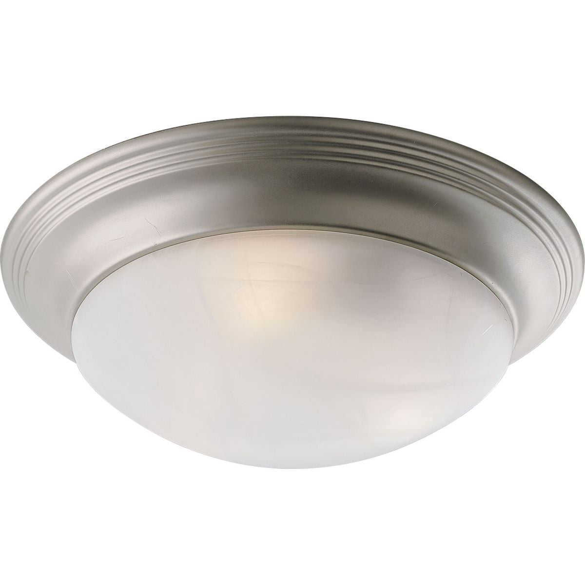 PROGRESS LIGHTING P3697-09 Brushed Nickel Three-Light Alabaster Glass 16-5/8" Close-to-Ceiling