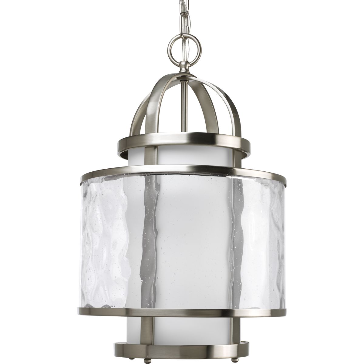 PROGRESS LIGHTING P3701-09 Brushed Nickel Bay Court Collection One-Light Foyer Pendant