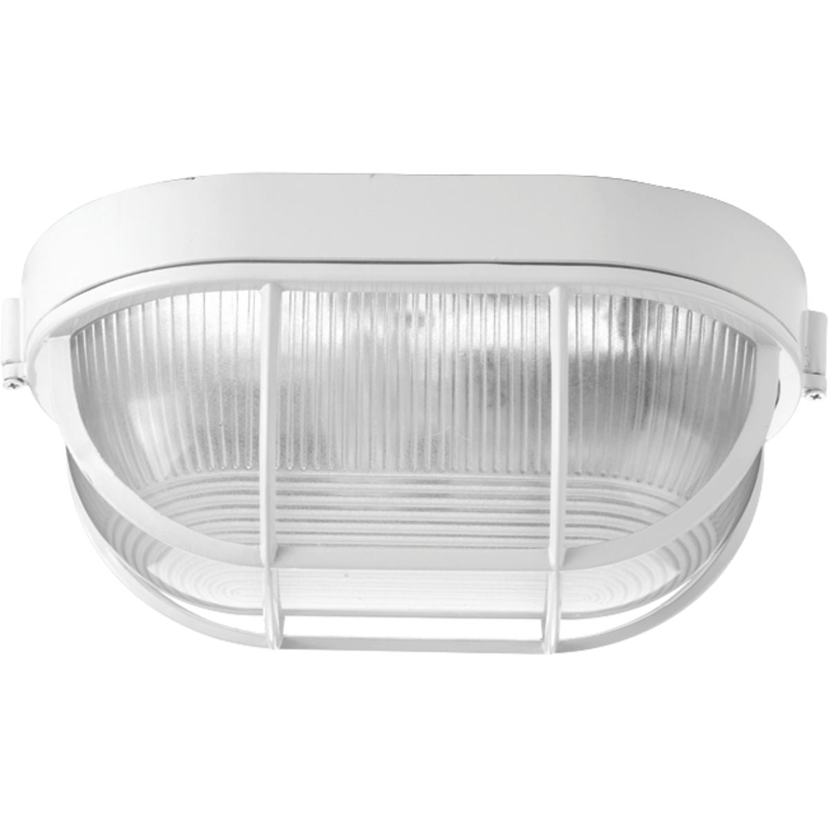 PROGRESS LIGHTING P3706-30 White One-Light Bulkhead 6-3/8" Flush Mount