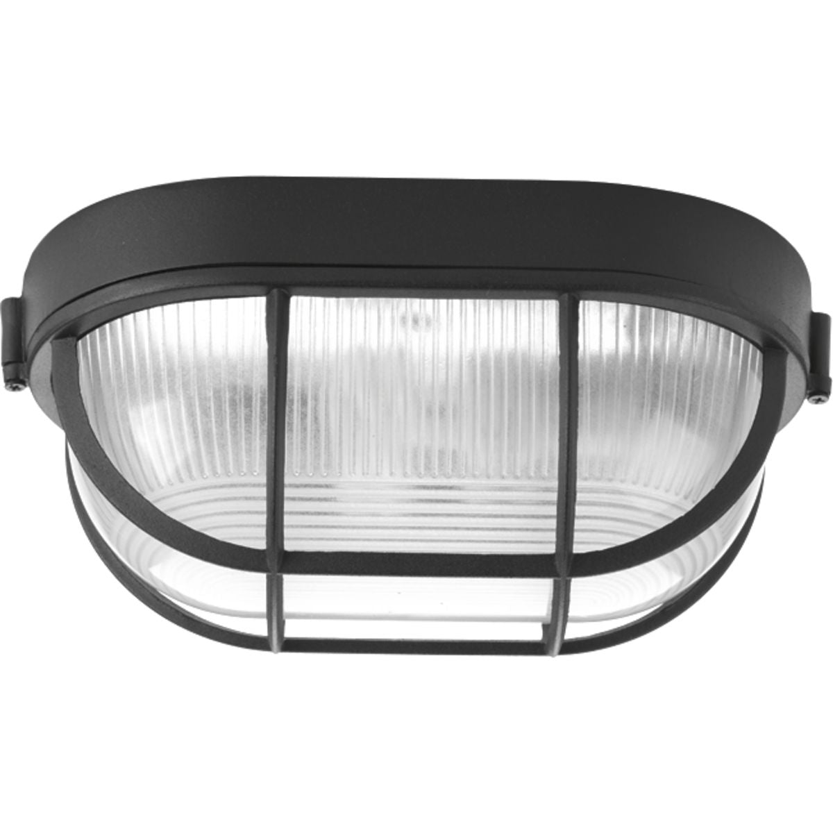 PROGRESS LIGHTING P3706-31 Textured Black One-Light Bulkhead 6-3/8" Flush Mount