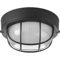 PROGRESS LIGHTING P3709-31 Textured Black One-Light Bulkhead 7-7/8" Flush Mount