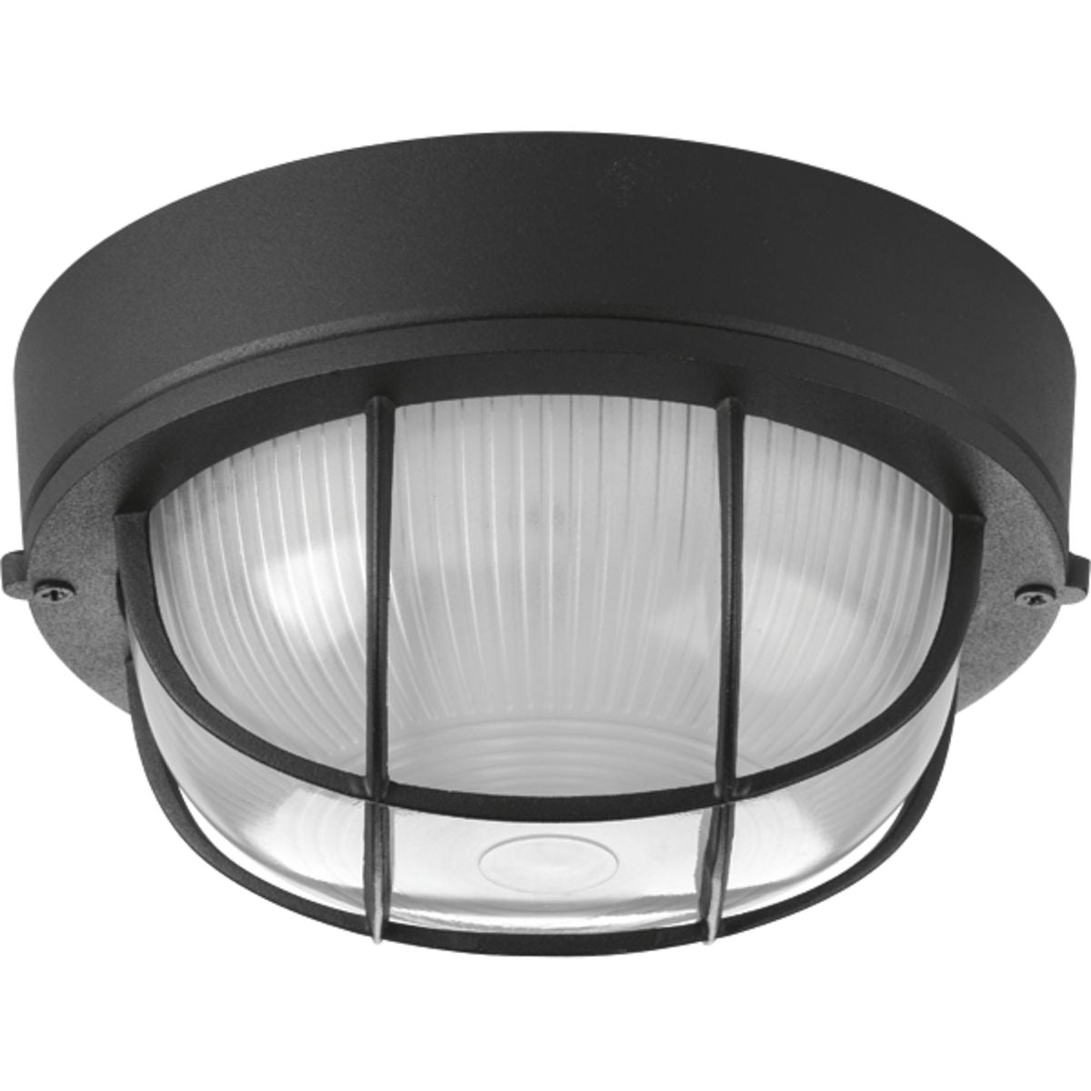 PROGRESS LIGHTING P3709-31 Textured Black One-Light Bulkhead 7-7/8" Flush Mount