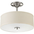 PROGRESS LIGHTING P3712-09 Brushed Nickel Inspire Collection Two-Light 13" Semi-Flush