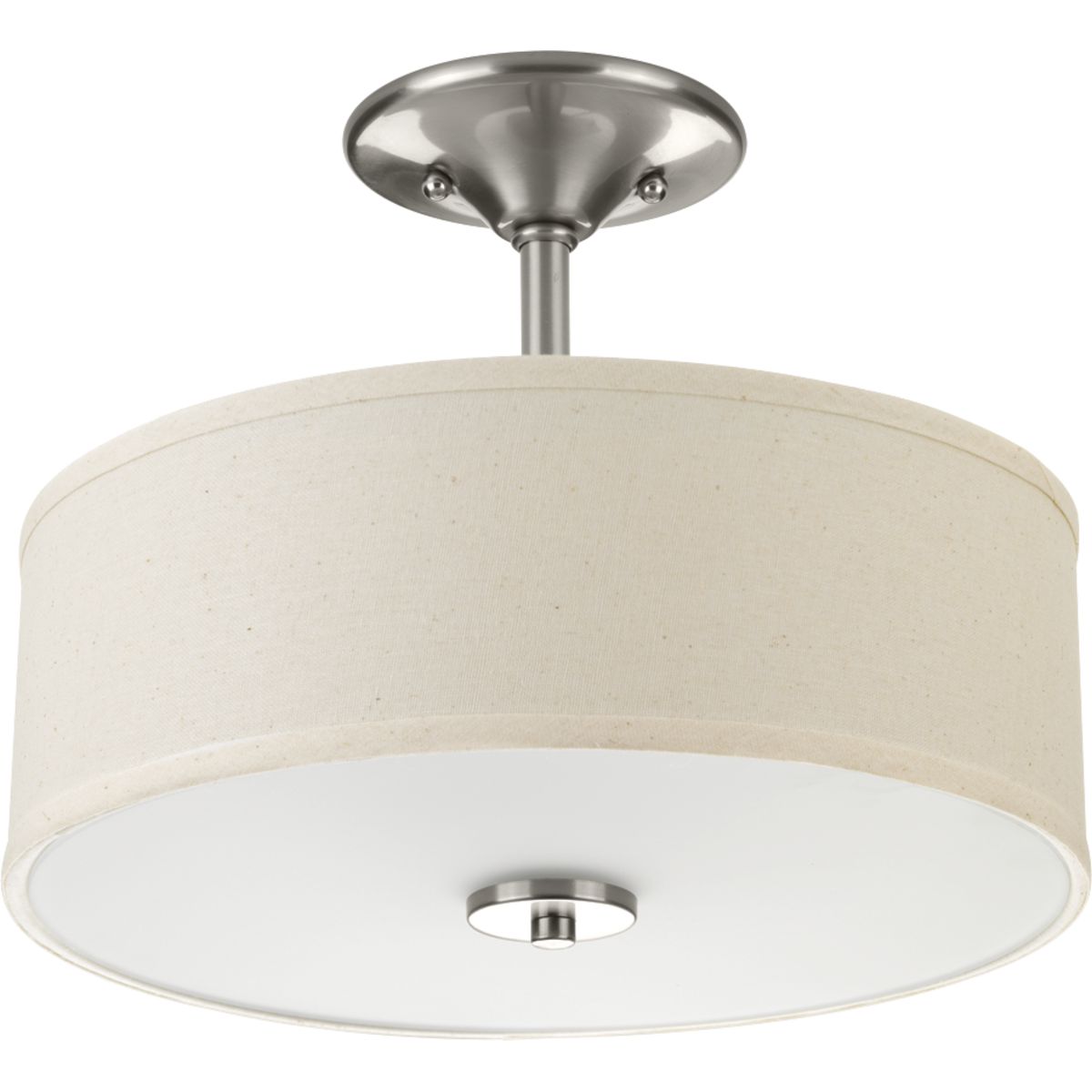 PROGRESS LIGHTING P3712-09 Brushed Nickel Inspire Collection Two-Light 13" Semi-Flush