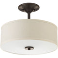 PROGRESS LIGHTING P3712-20 Antique Bronze Inspire Collection Two-Light 13" Semi-Flush