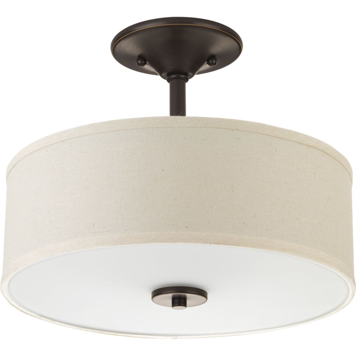 PROGRESS LIGHTING P3712-20 Antique Bronze Inspire Collection Two-Light 13" Semi-Flush