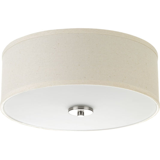 PROGRESS LIGHTING P3713-09 Brushed Nickel Inspire Collection Two-Light 13" Flush Mount