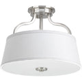 PROGRESS LIGHTING P3720-09 Brushed Nickel Arden Collection Two-Light 14" Semi-Flush Convertible