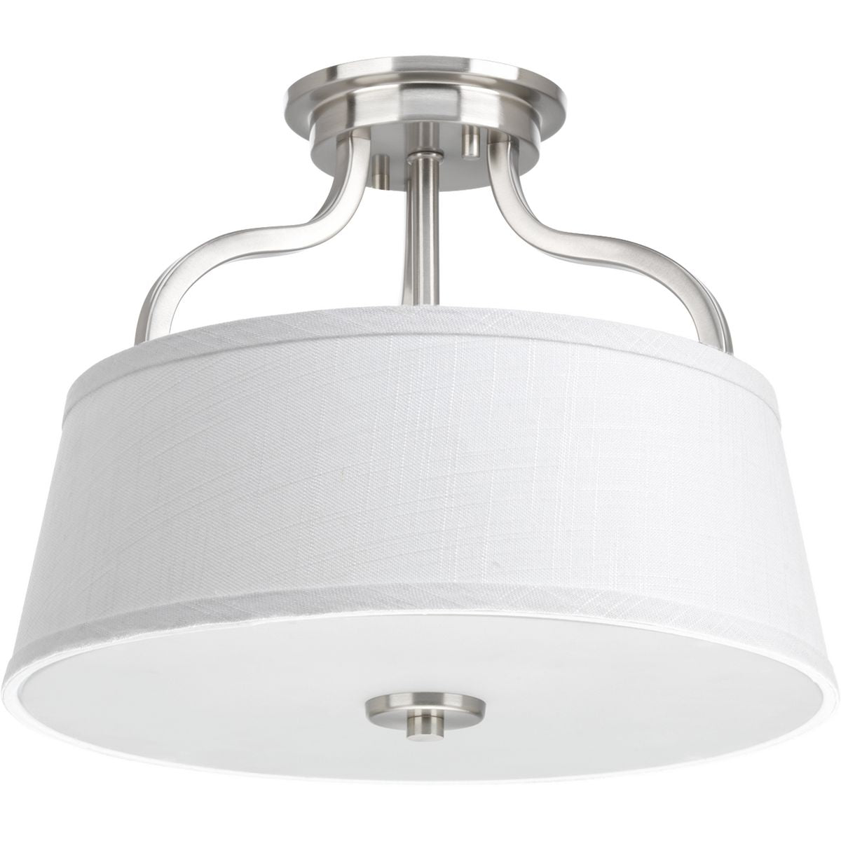PROGRESS LIGHTING P3720-09 Brushed Nickel Arden Collection Two-Light 14" Semi-Flush Convertible