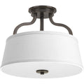 PROGRESS LIGHTING P3720-20 Antique Bronze Arden Collection Two-Light 14" Semi-Flush Convertible