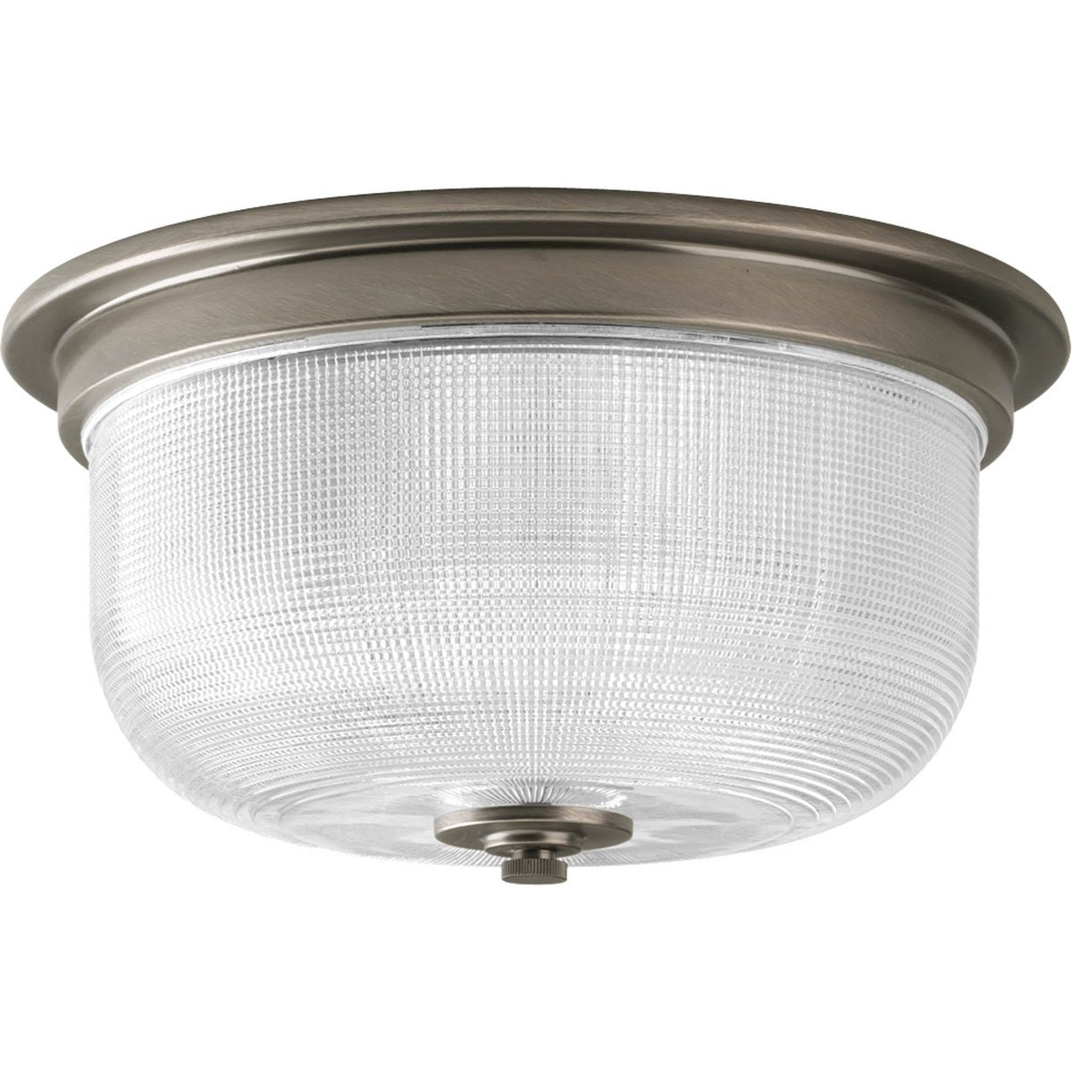 PROGRESS LIGHTING P3740-81 Antique Nickel Archie Collection Two-Light 12-3/8" Close-to-Ceiling