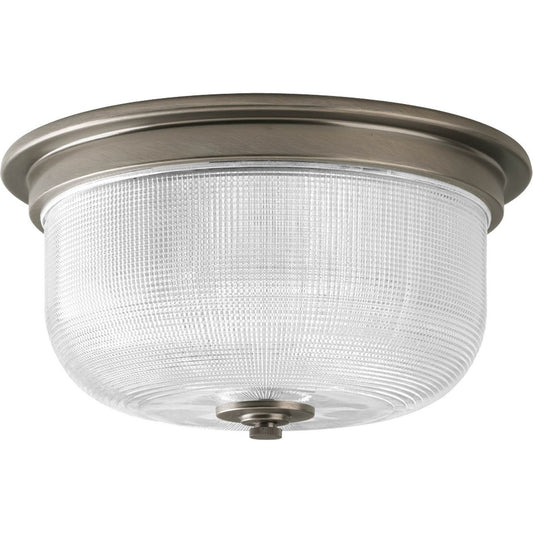 PROGRESS LIGHTING P3740-81 Antique Nickel Archie Collection Two-Light 12-3/8" Close-to-Ceiling
