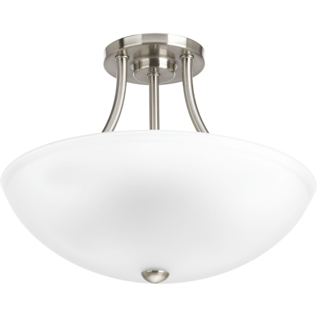 PROGRESS LIGHTING P3748-09 Brushed Nickel Gather Collection Two-Light 12-7/8" Semi-Flush Convertible