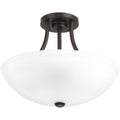 PROGRESS LIGHTING P3748-20 Antique Bronze Gather Collection Two-Light 12-7/8" Semi-Flush Convertible