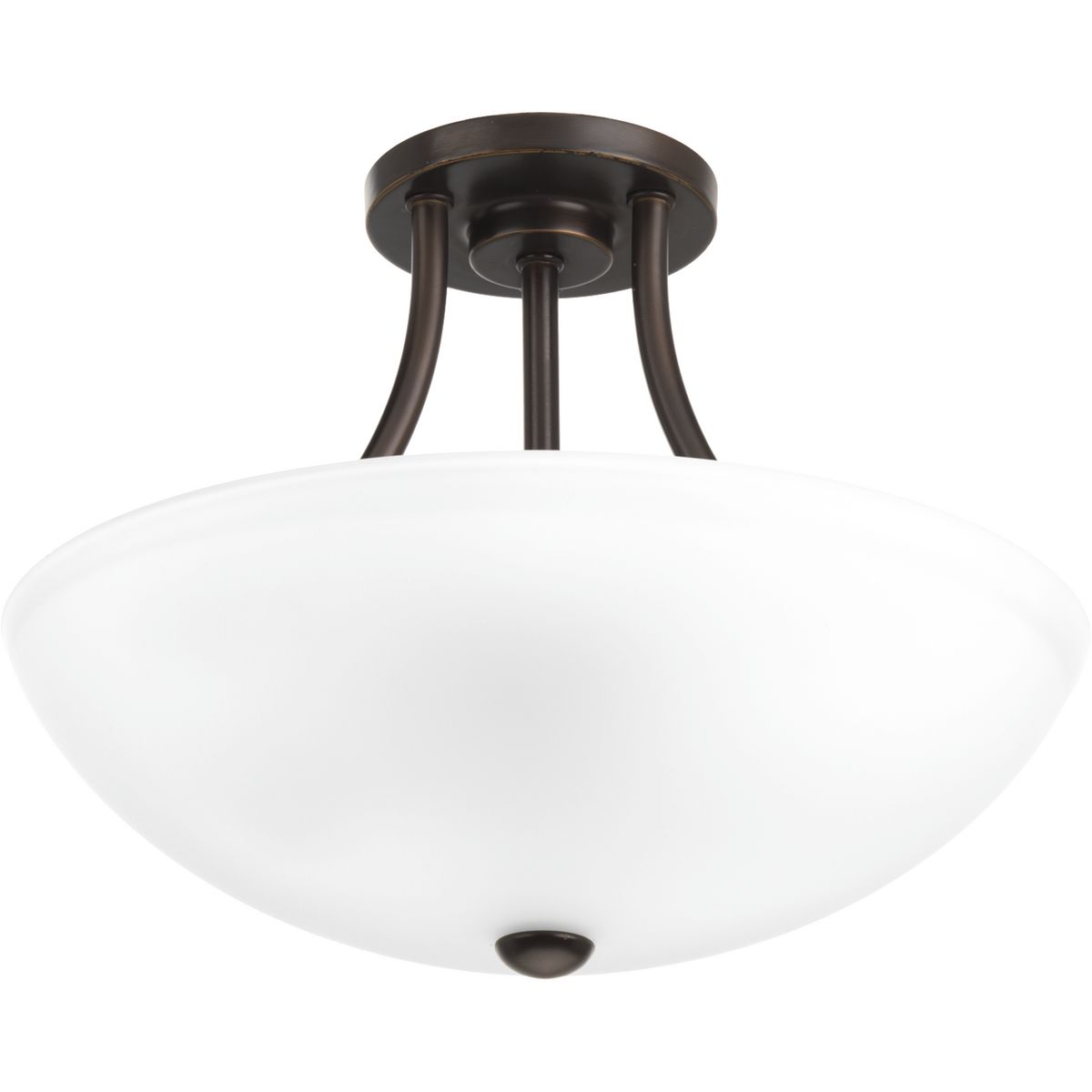 PROGRESS LIGHTING P3748-20 Antique Bronze Gather Collection Two-Light 12-7/8" Semi-Flush Convertible