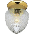 PROGRESS LIGHTING P3750-10 Polished Brass One-Light Glass Globe 5-1/2" Close-to-Ceiling