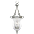 PROGRESS LIGHTING P3753-09 Brushed Nickel Seeded Glass Three-Light Foyer Pendant