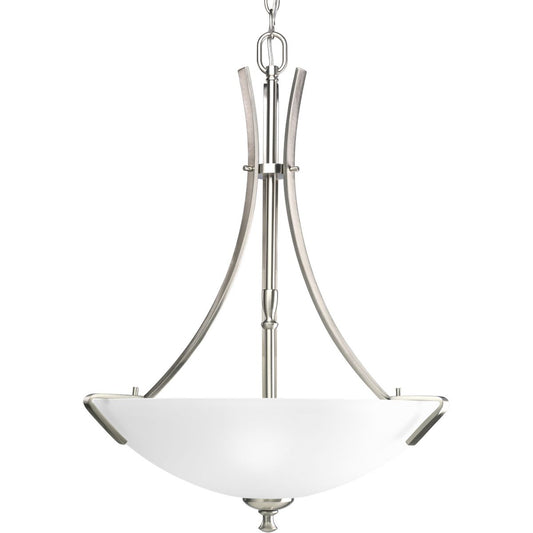PROGRESS LIGHTING P3757-09 Brushed Nickel Wisten Collection Three-Light Foyer Pendant