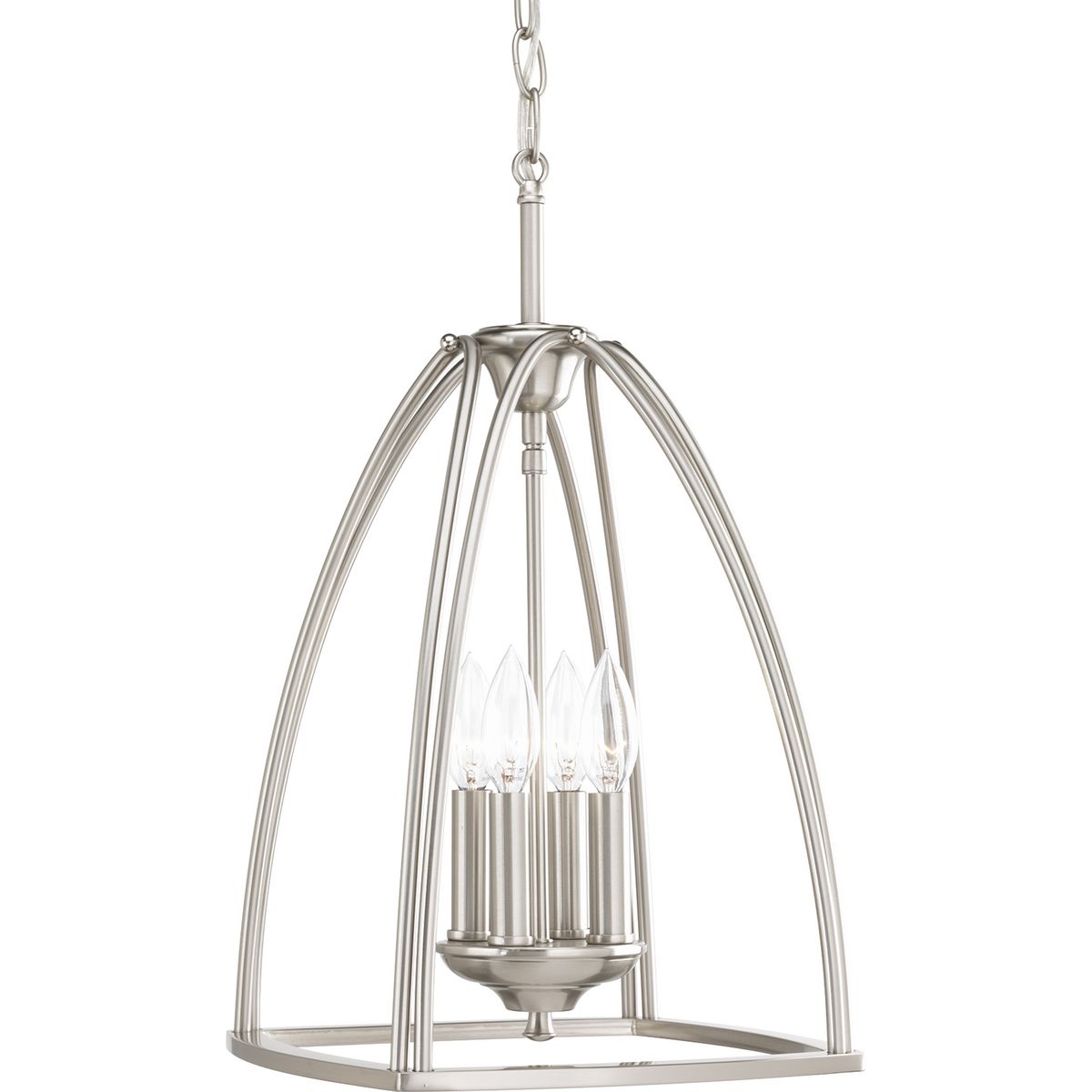PROGRESS LIGHTING P3786-09 Brushed Nickel Tally Collection Four-Light Foyer Pendant