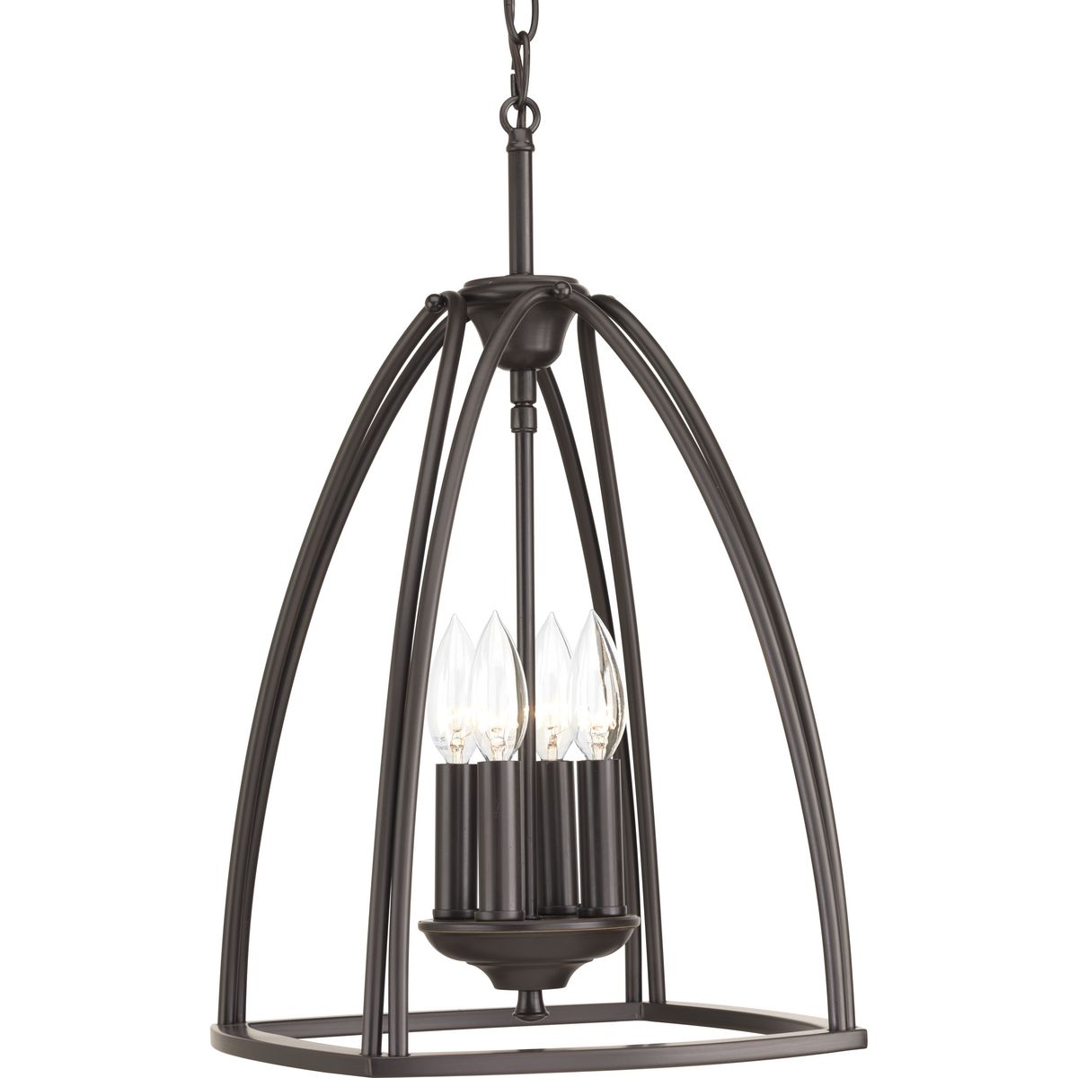 PROGRESS LIGHTING P3786-20 Antique Bronze Tally Collection Four-Light Foyer Pendant