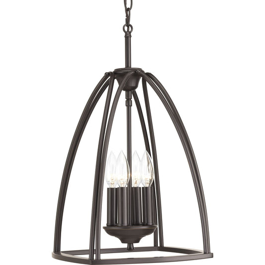 PROGRESS LIGHTING P3786-20 Antique Bronze Tally Collection Four-Light Foyer Pendant