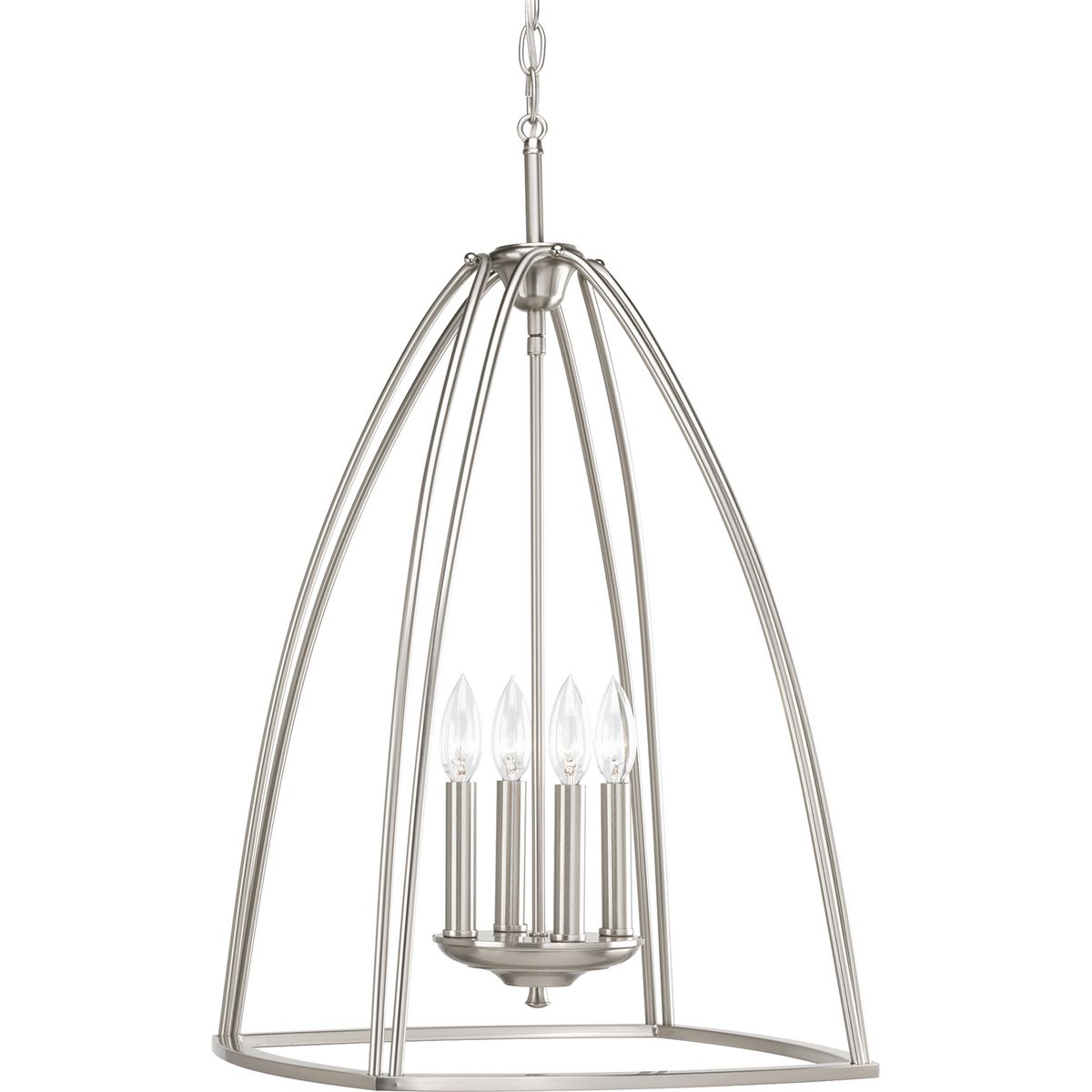 PROGRESS LIGHTING P3787-09 Brushed Nickel Tally Collection Four-Light Foyer Pendant