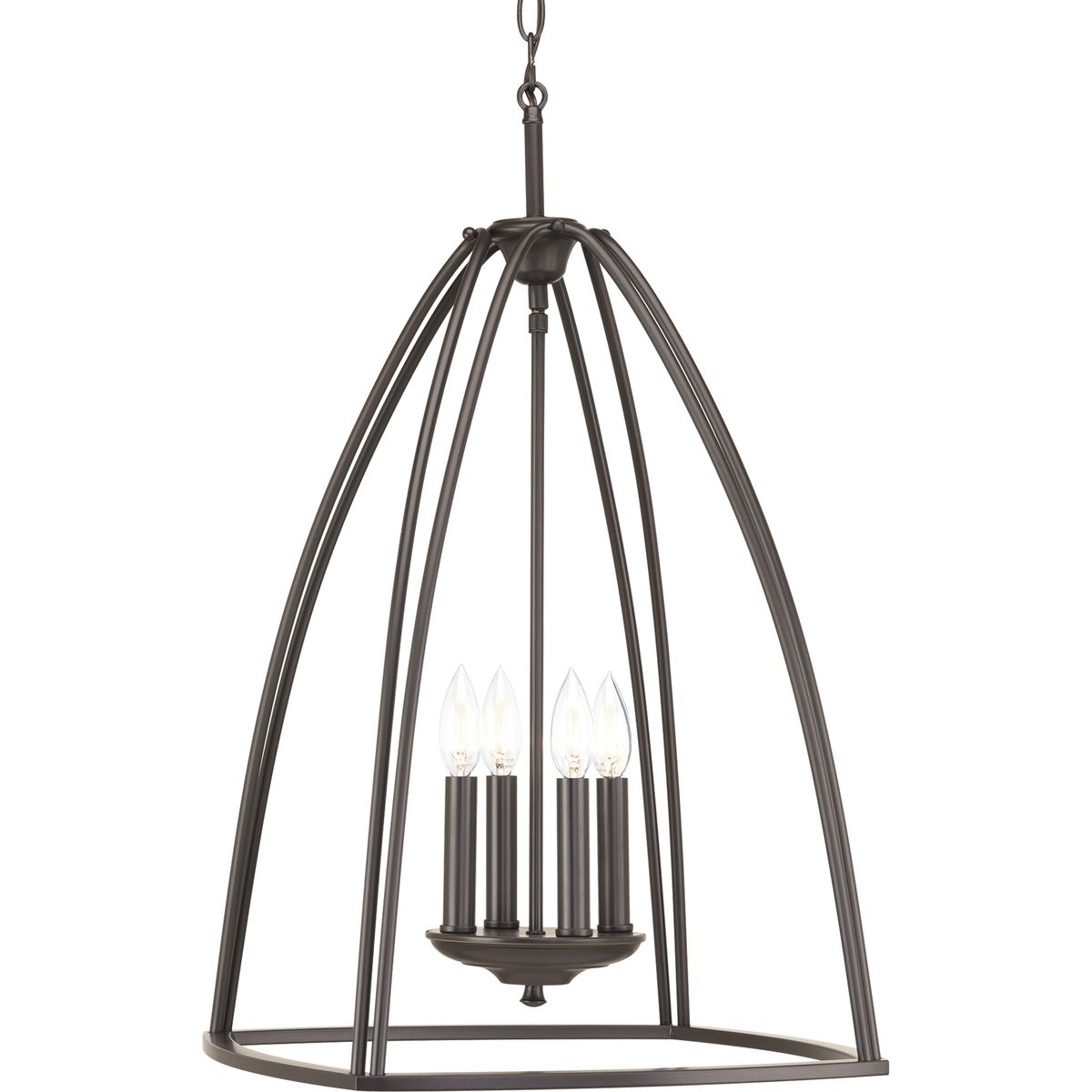 PROGRESS LIGHTING P3787-20 Antique Bronze Tally Collection Four-Light Foyer Pendant
