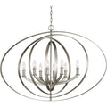 PROGRESS LIGHTING P3791-126 Burnished Silver Equinox Collection Eight-Light Oval Pendant