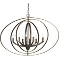 PROGRESS LIGHTING P3791-20 Antique Bronze Equinox Collection Eight-Light Oval Pendant