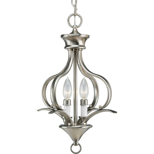 PROGRESS LIGHTING P3806-09 Brushed Nickel Trinity Collection Two-Light Foyer Pendant