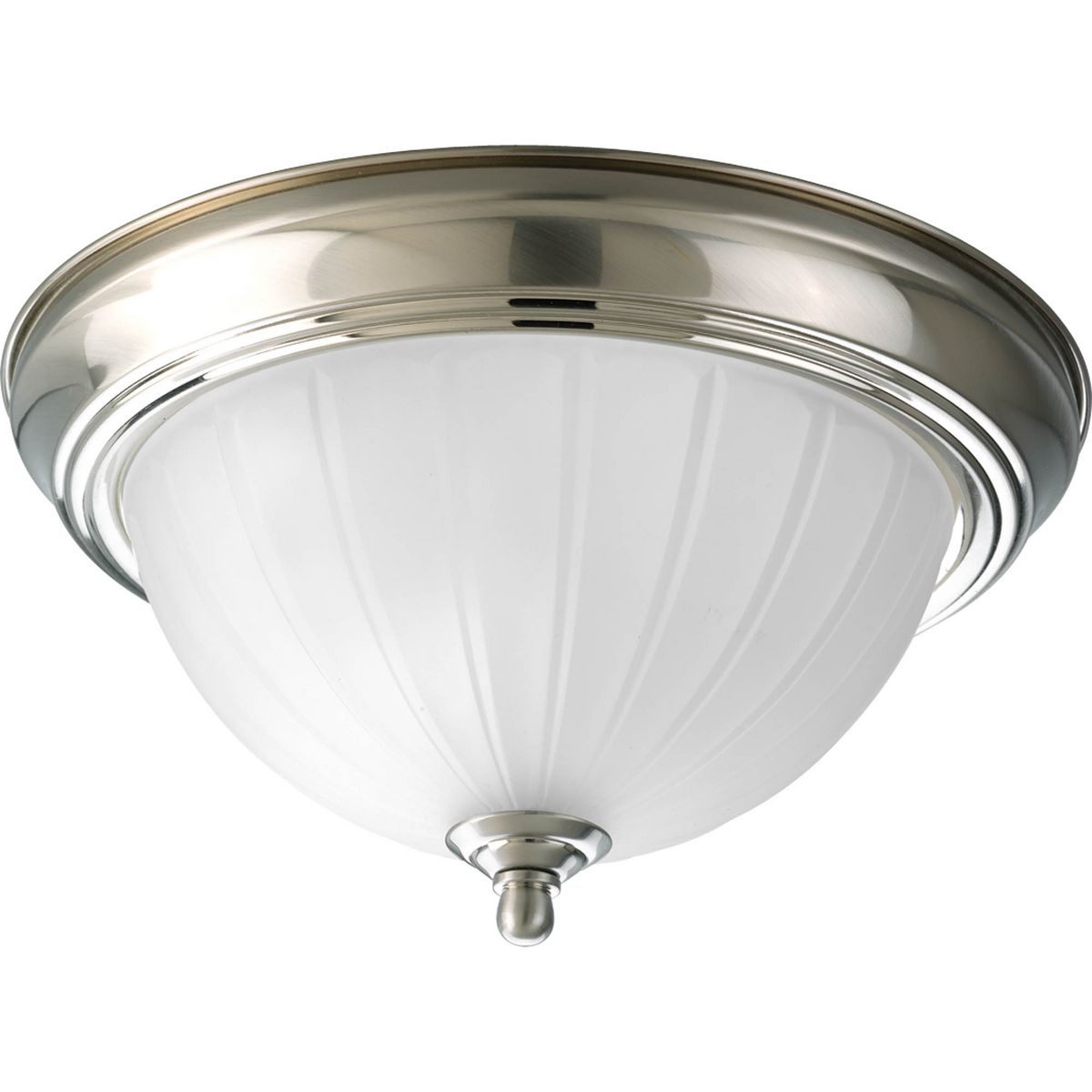 PROGRESS LIGHTING P3816-09 Brushed Nickel One-Light Melon 11-3/8" Close-to-Ceiling