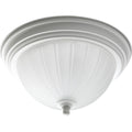 PROGRESS LIGHTING P3816-30 White One-Light Melon 11-3/8" Close-to-Ceiling