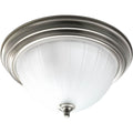 PROGRESS LIGHTING P3817-09 Brushed Nickel Two-Light Melon 13-1/4" Close-to-Ceiling