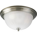 PROGRESS LIGHTING P3818-09 Brushed Nickel Three-Light Melon 15-1/4" Close-to-Ceiling