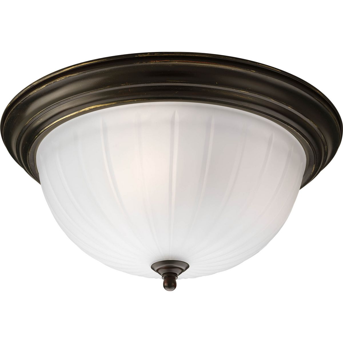 PROGRESS LIGHTING P3818-20 Antique Bronze Three-Light Melon 15-1/4" Close-to-Ceiling