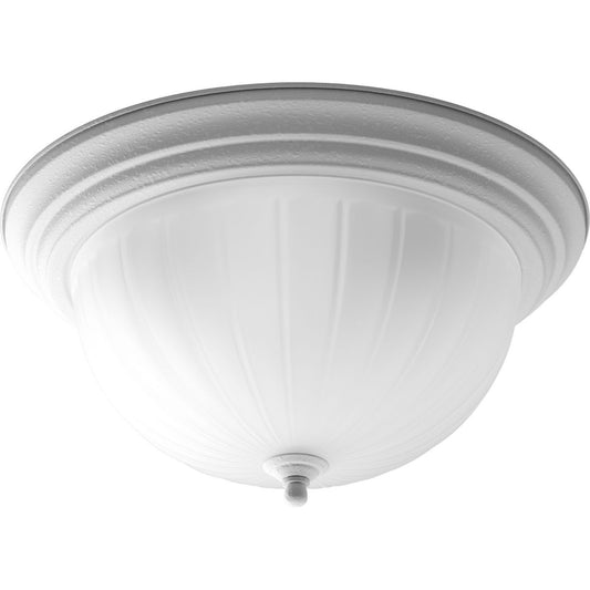 PROGRESS LIGHTING P3818-30 White Three-Light Melon 15-1/4" Close-to-Ceiling