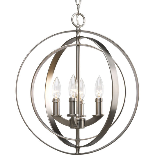 PROGRESS LIGHTING P3827-126 Burnished Silver Equinox Collection Four-Light Foyer Pendant